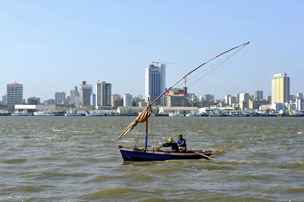 Capital view: fishing boats sail outside Maputo