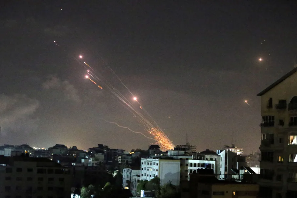 Conflict: rockets are launched by Palestinian militants into Israel