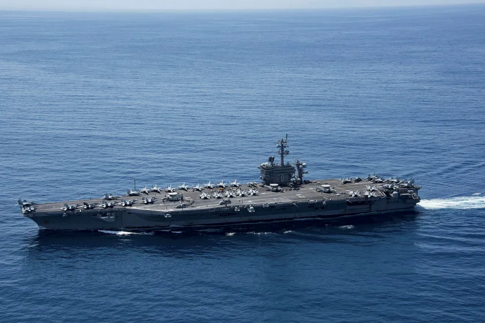 USAs president Donald Trump har gitt ordre om å sende hangarskipet USS Carl Vinston til Koreahalvøya som et svar på Nord-Koreas trusler. Foto: MC3 MATT BROWN