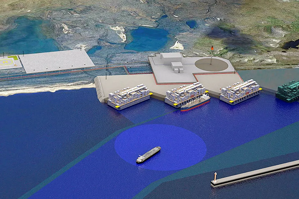 Non-stop investment: visualisation of Arctic LNG 2 trains once they are installed near the shore of Gydan Peninsula in Russia