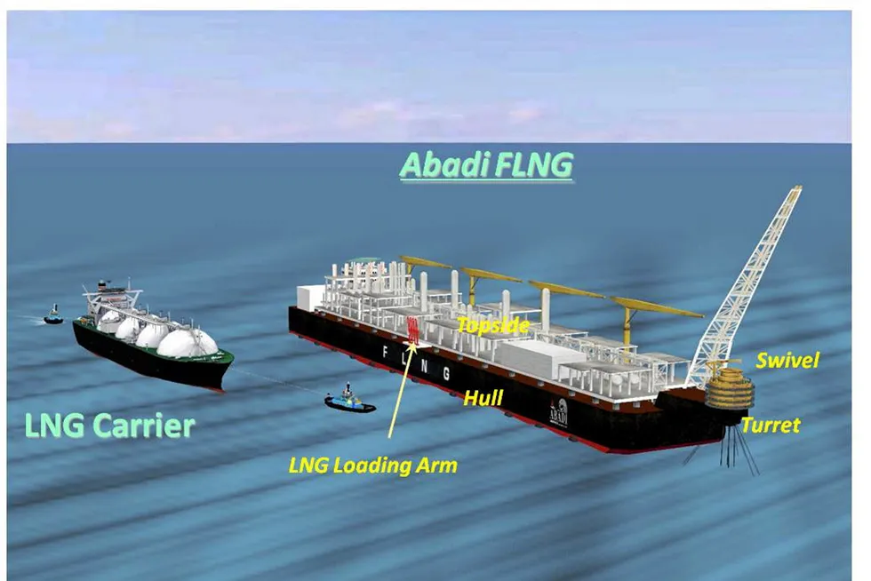 Thwarted plans: schematic for Inpex’s proposed Abadi FLNG scheme that was scuppered by Indonesia President Joko Widodo