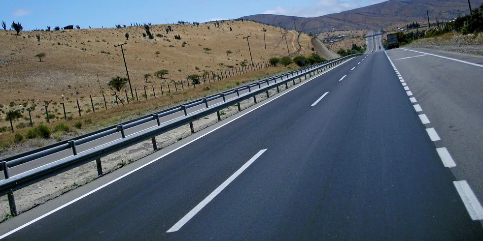 Her går verditransportene: Den panamerikanske motorveien gjennom Chile.