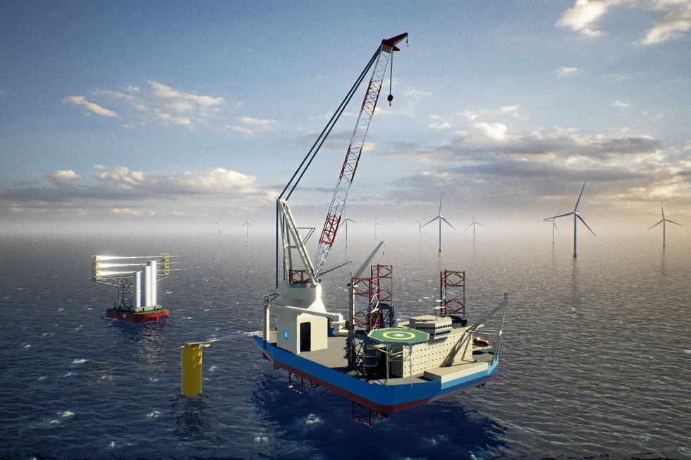 Drawing board: an artist’s impression of Maersk Supply Service’s wind installation vessel