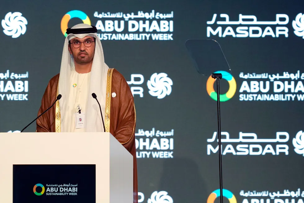 Multi-tasking: Sultan Ahmed al-Jaber, chief executive of Abu Dhabi’s state-run oil giant, Adnoc.