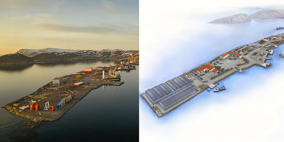 Norsea og Polarbase planlegger havromsbase utenfor Hammerfest med postsmoltanlegg, service for akvakultur og tangforedling.