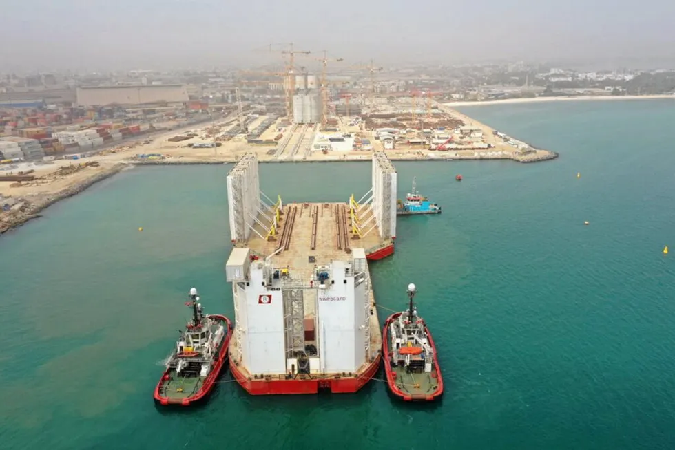 Record breaker: Boa Offshore's Boa 33 barge arrived in Dakar port, Senegal in mid-January