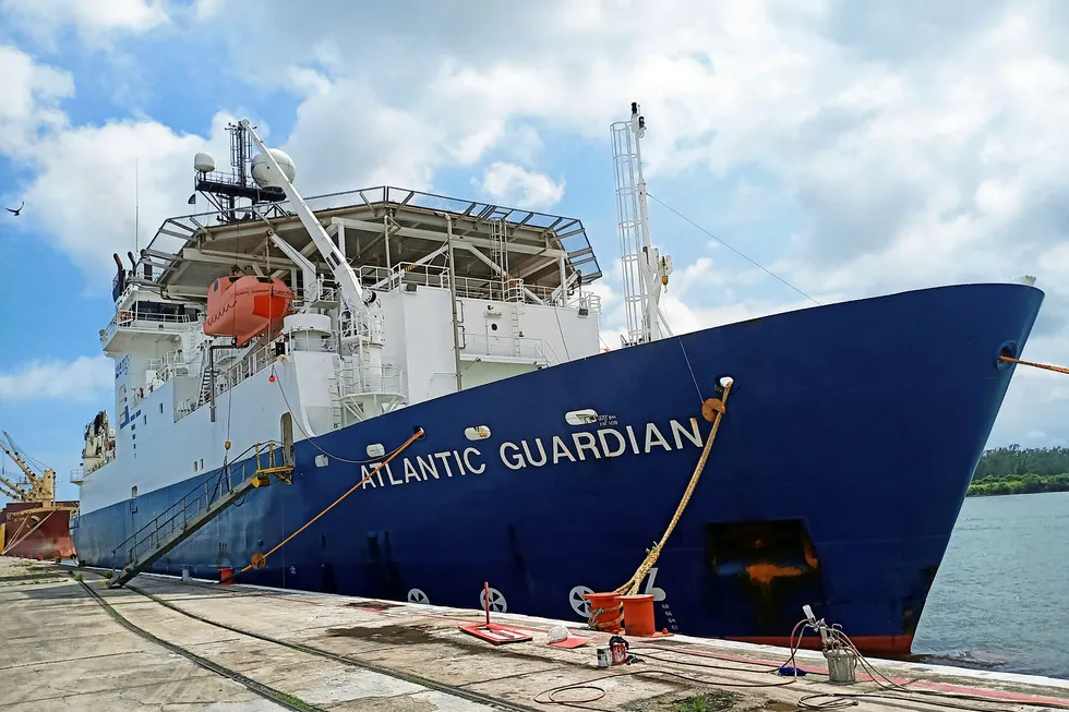 Laid up: EMGS acquisition vessel Atlantic Guardian