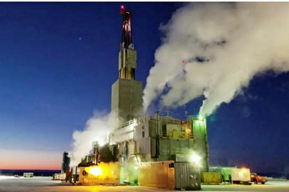Alaskan spud: the Nordic Rig-3 drilling at the Winx-1 well on Alaska's North Slope