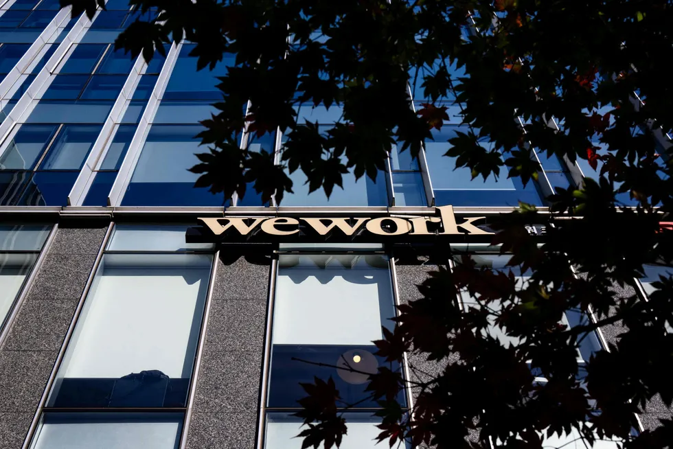 Over 400 datterselskaper innleverte konkursbeskyttelse samtidig som morselskapet. Her fra Wework i Seoul i Sør-Korea.