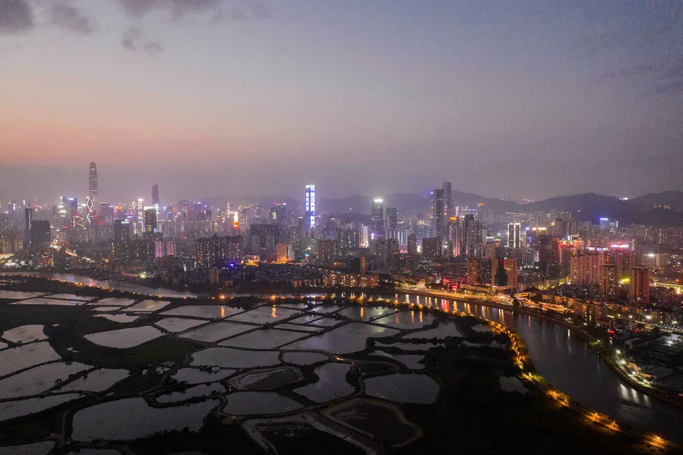 Shenzhen city: as seen from Hong Kong
