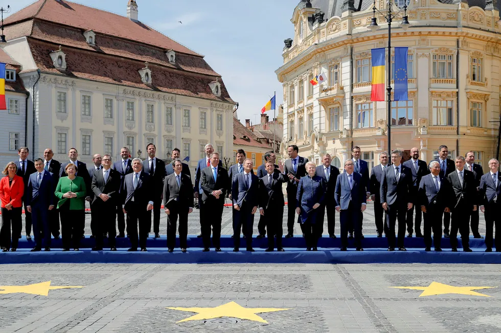 EU-toppene hadde møte i Romania fredag 9. mai.