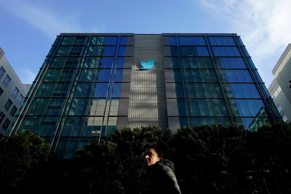 Twitters hovedkontor i San Francisco. Rundt halvparten av selskapets 7.500 ansatte er sagt opp.