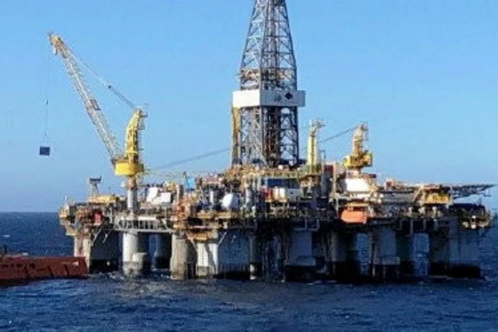 Moved off location: the semi-submersible Ocean Apex as used to drill the Ironbark well off Western Australia