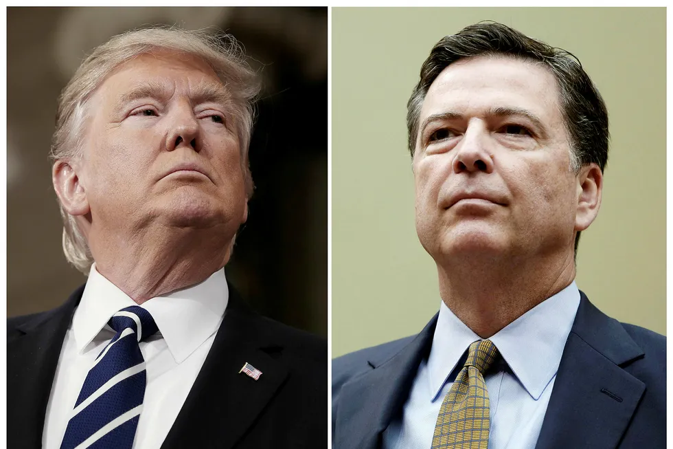 President Donald Trump har sparket FBI-sjef James Comey (til høyre). Reaksjonene er kraftige. Foto: Gary Cameron/Reuters/NTB scanpix