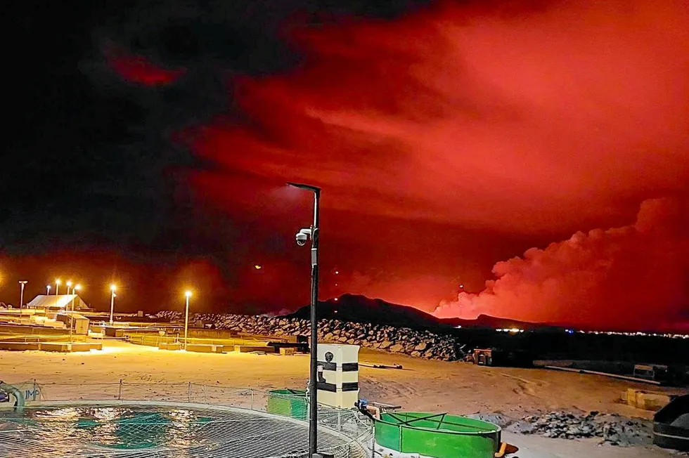 A picture from land-based char farmer Matorka's facility in Grindavik after the volcanic eruption on Dec. 18.