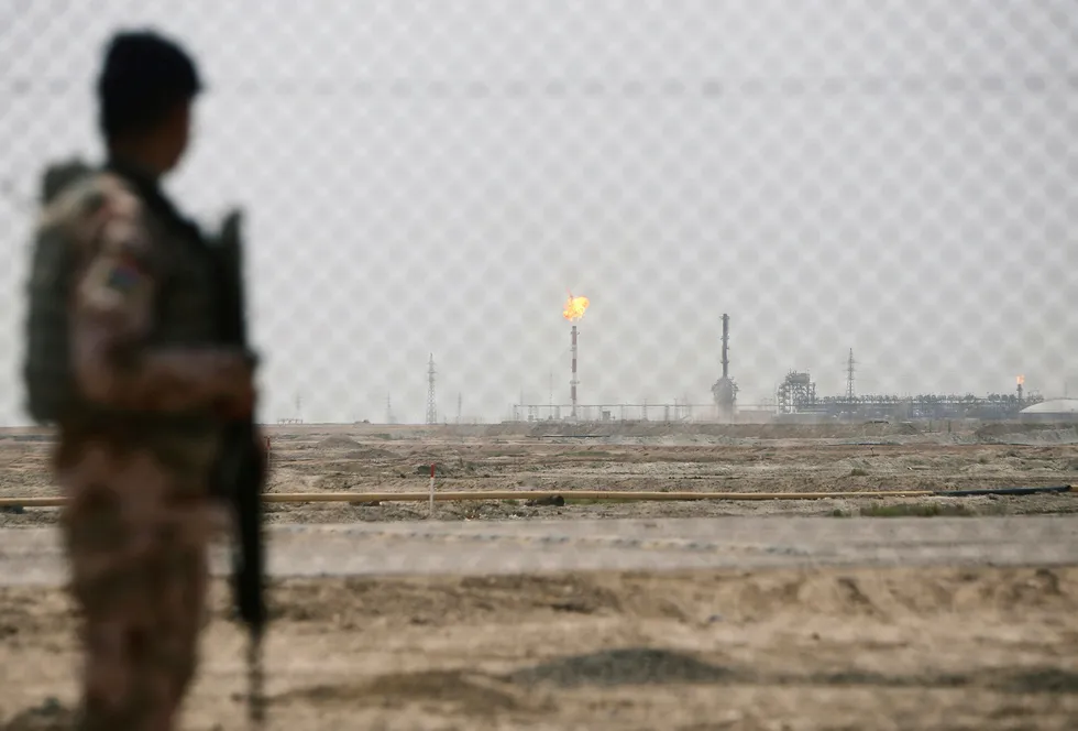 Staff leaving: the West Qurna 1 oilfield in Iraq