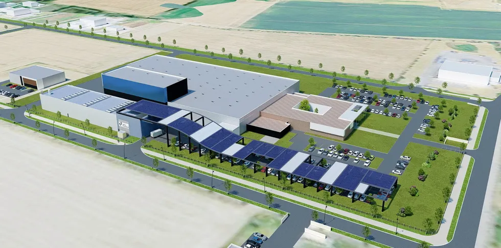 A rendering of John Cockerill's planned electrolyser factory in Aspach, France.