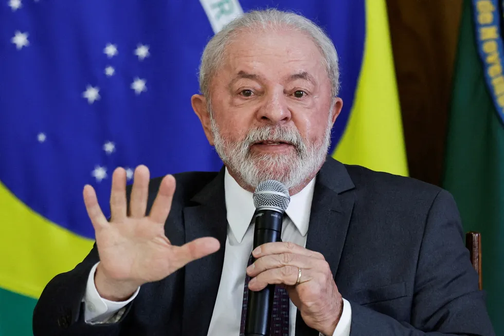 Stop: Brazilian President Luiz Inacio Lula da Silva.