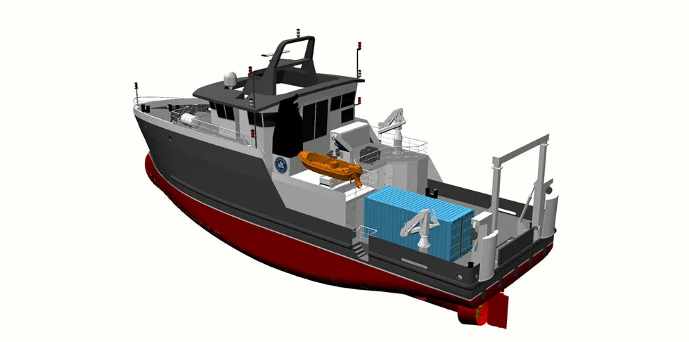 De første illustrasjonene av hvordan det nye kystgående forskningsfartøyet til Havforskningsinstituttet vil bli.