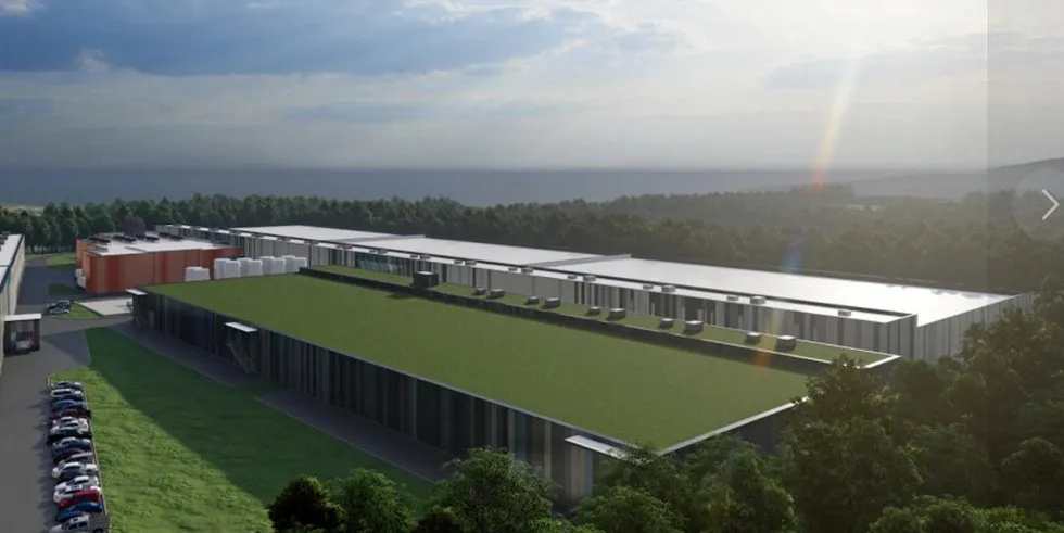 Slik ser Nordic Aquafarm for seg landbasertanlegget de ønsker å bygge i Maine, USA.