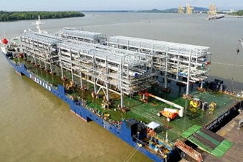 OceanMight loads out first module for Shell's Rosmari-Marjoram project offshore Malaysia.