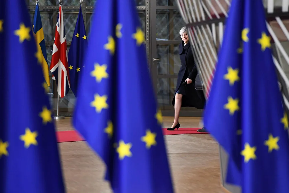 Mays plan er klar. Tidligere i juli la regjeringen frem et utkast til avtale med EU, der May ønsker frihandel med varer, men ikke tjenester. Foto: Emmaunel Dunand/AFP/NTB Scanpix