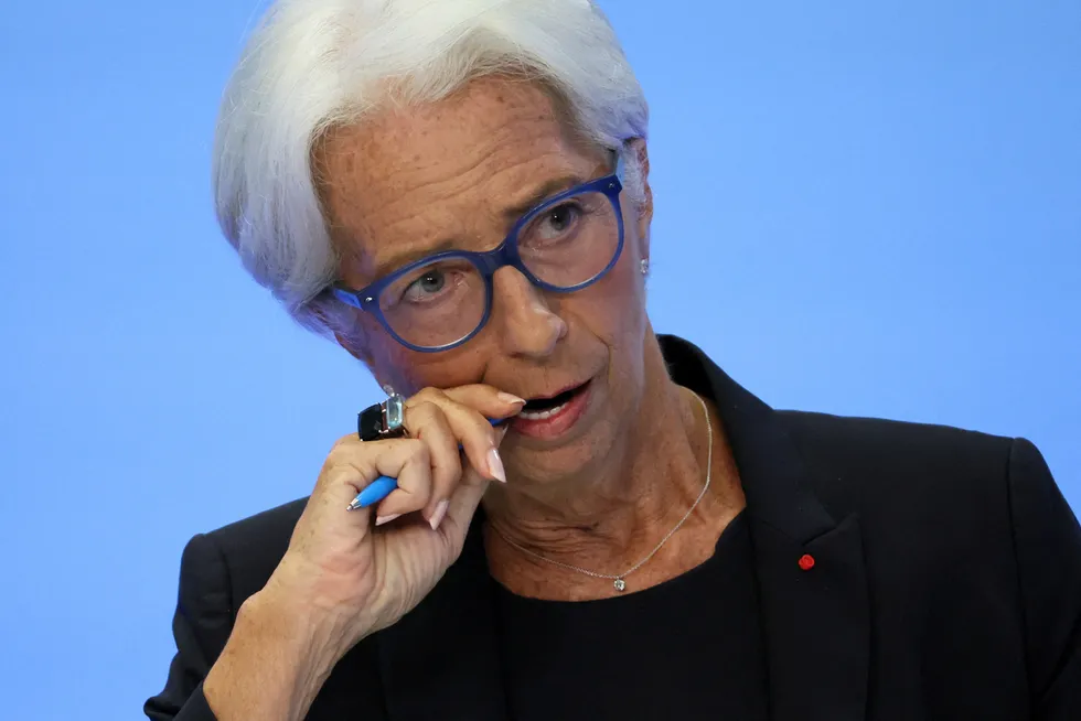 Christine Lagarde, president i Den europeiske sentralbanken, får nok en inflasjonstopp å tenke på når ECB kommer med sin rentebeslutning neste uke.