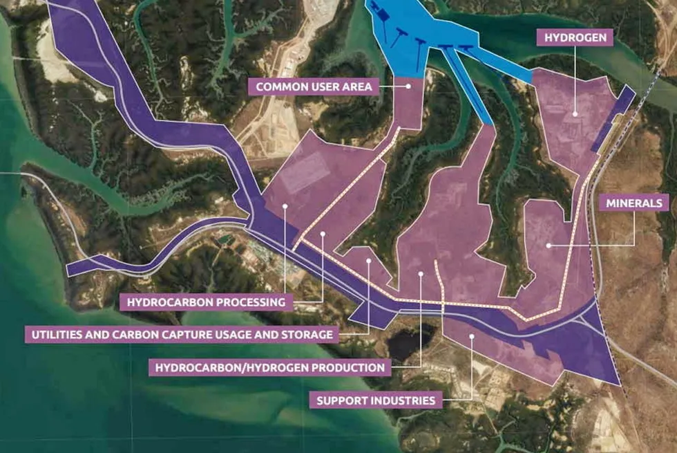 A map of the planned Middle Arm Sustainable Development Precinct, where the Darwin H2 Hub will be sited.