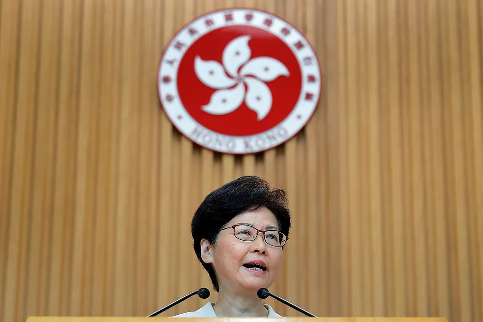 Hongkongs leder Carrie Lam har vært under kraftig press de siste månedene