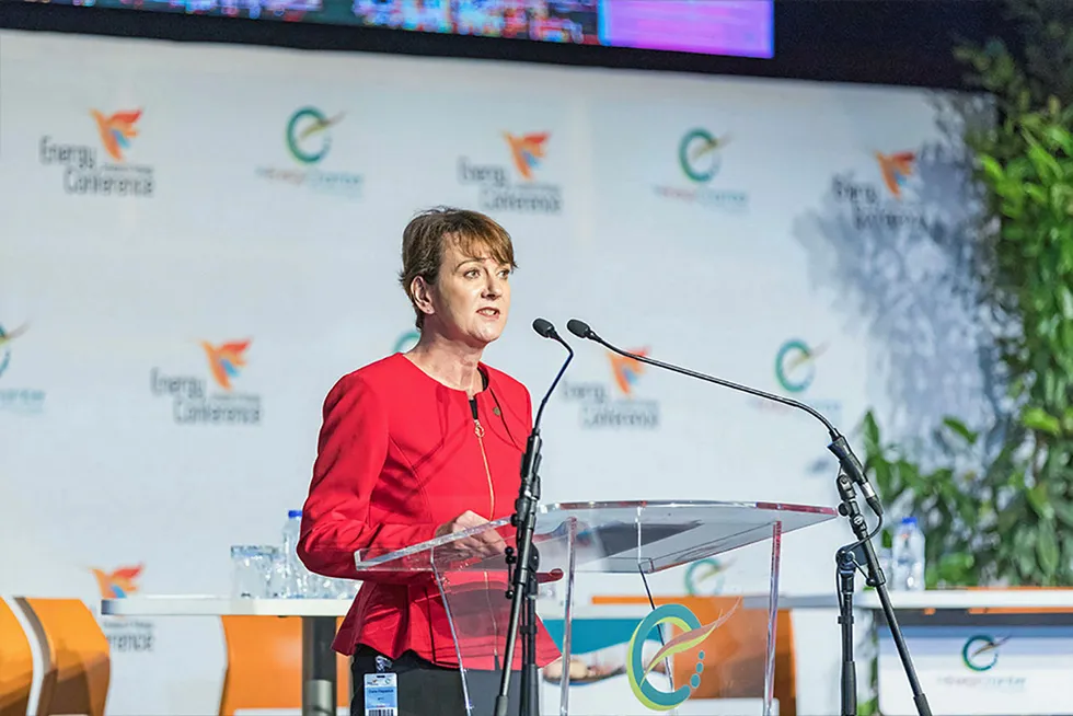 Claire Fitzpatrick, Regional President, BP Trinidad and Tobago (TBTT) addressed participants at the opening day of the Trinidad and Tobago Energy Conference 2019