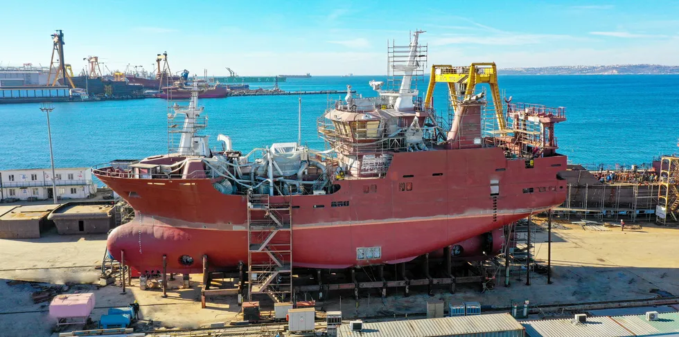 "Barentsea" er det foreløpige navnet på opprinnelig "Radek" under bygging ved Özata Shipyard i Istanbul, Tyrkia.