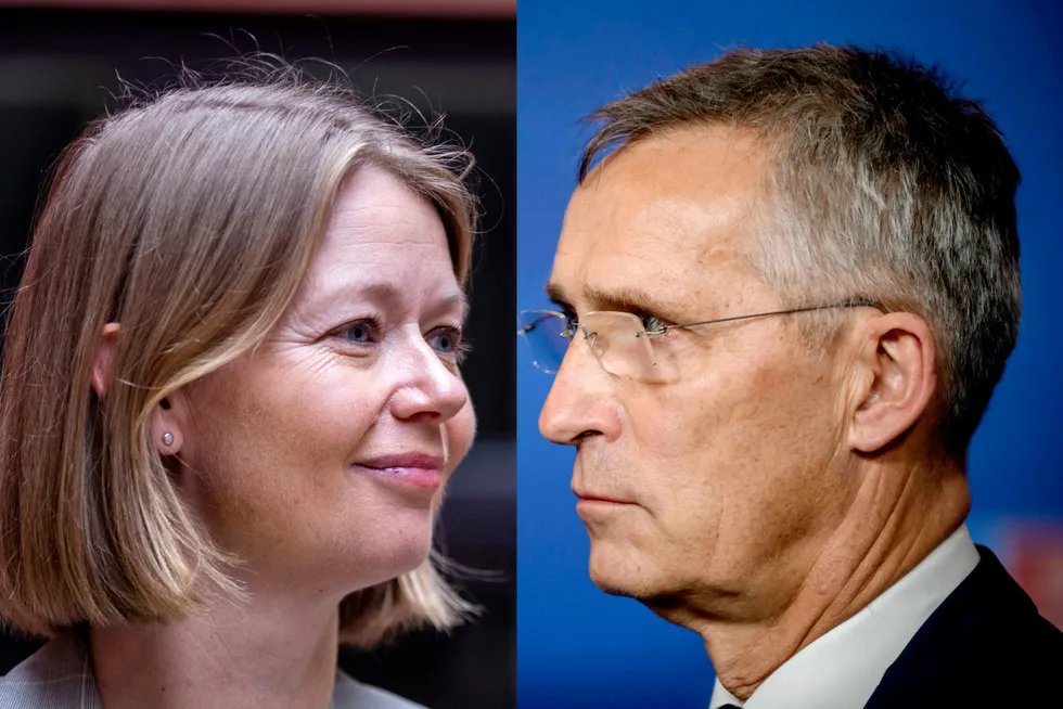 Visesentralbanksjef Ida Wolden Bache og Nato-sjef Jens Stoltenberg vil begge ha jobben som ny Sentralbanksjef.