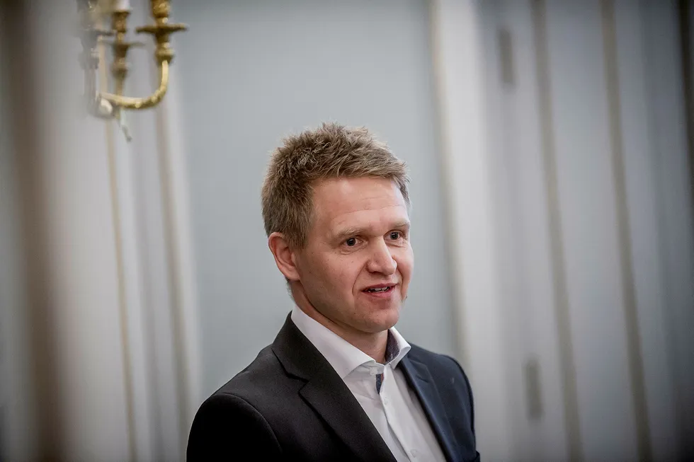 Salmar-sjef Olav-Andreas Ervik er fornøyd med at selskapet han leder har steget over 100 prosent på Oslo Børs i år.