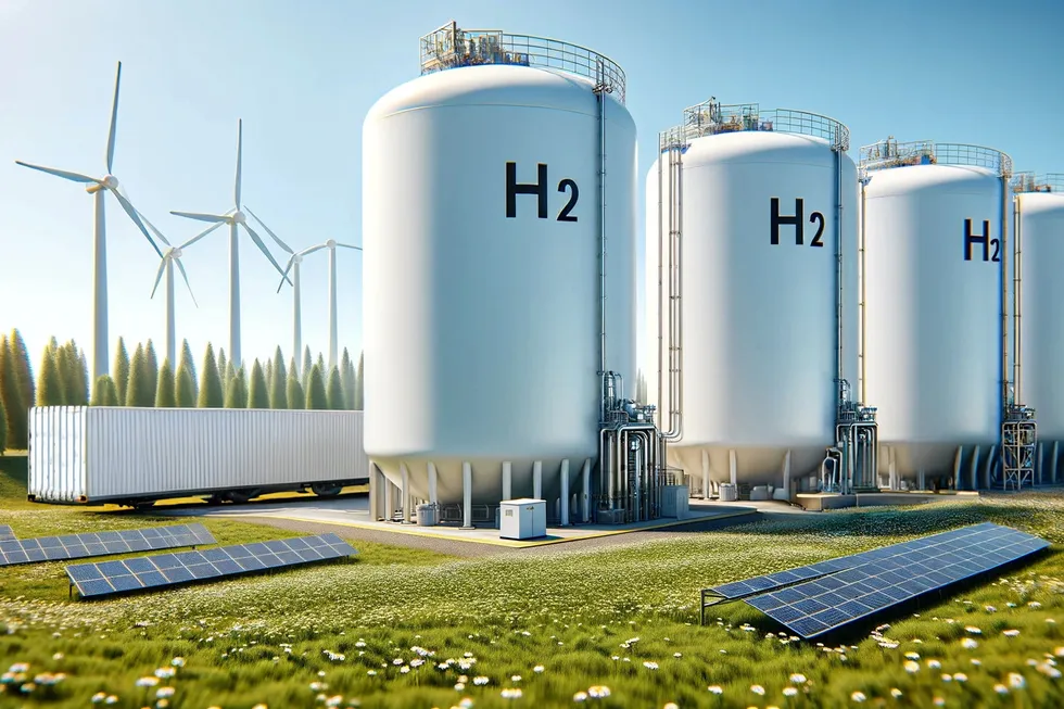 An artist's impression of a green hydrogen project.