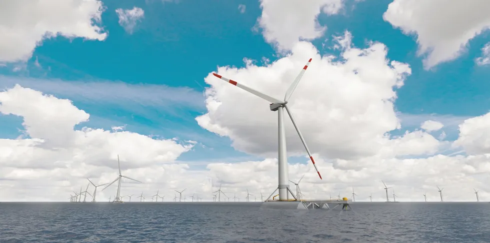 CGI of Saitec's SATH floating wind concept