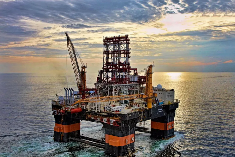 Well finished: Saipem’s Scarabeo 9 semi-submersible.