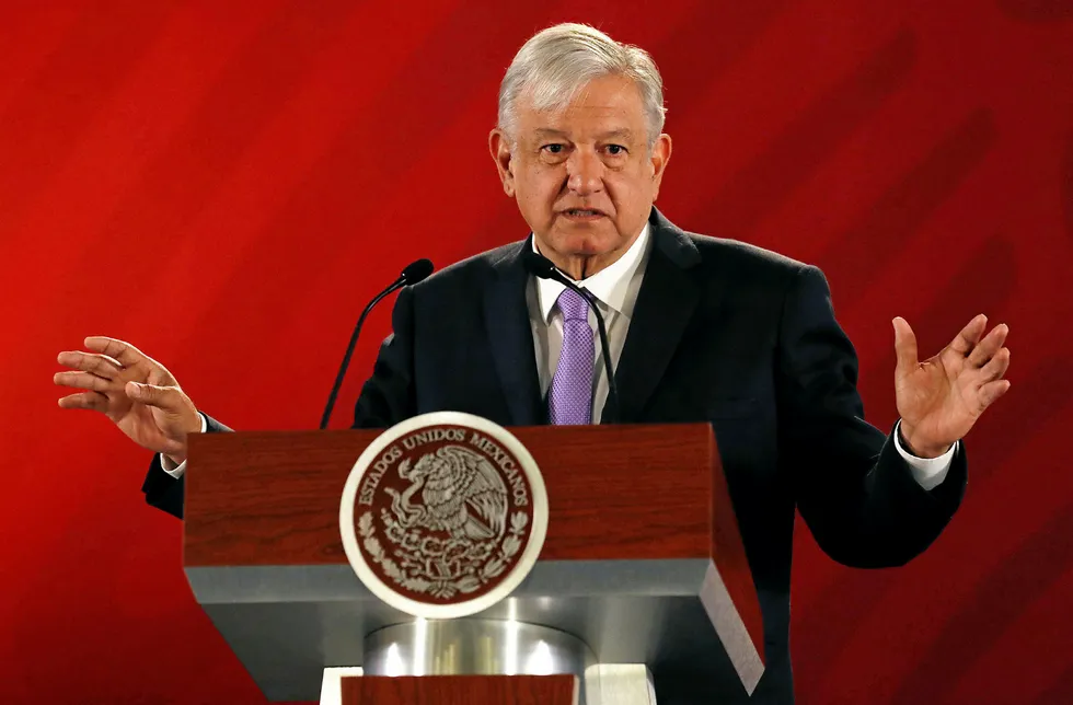 Bid to balance the budget: Mexico's President Andres Manuel Lopez Obrador speaks during a news conference to announce a plan to strengthen the finances of state oil company Pemex