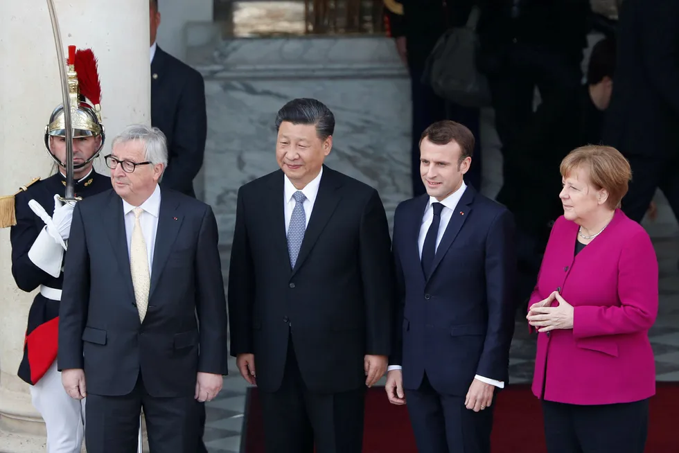 Da Kinas president Xi Jinping nylig besøkte Frankrike, inviterte president Macron også med Europakommisjonens president Juncker og Angela Merkel. Budskapet var klart: EU står sammen.