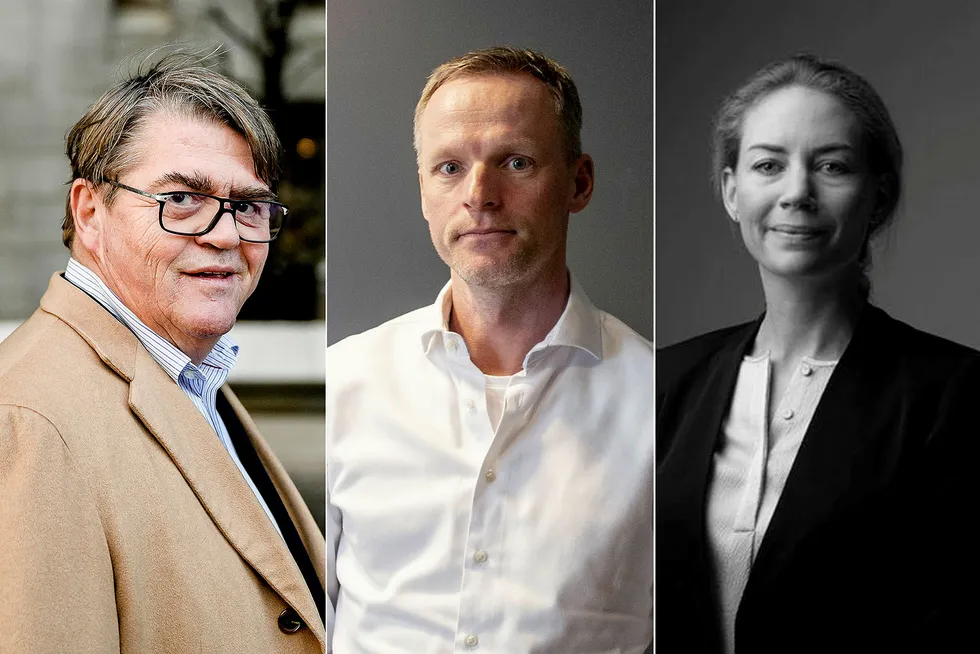 Flere kjendisinvestorer har slengt seg på Pexip-bølgen på børsen. Fra venstre er forvalter Jan Petter Sissener, investor Ketil Skorstad og Helene Sundt som er største eier i Sundt as.