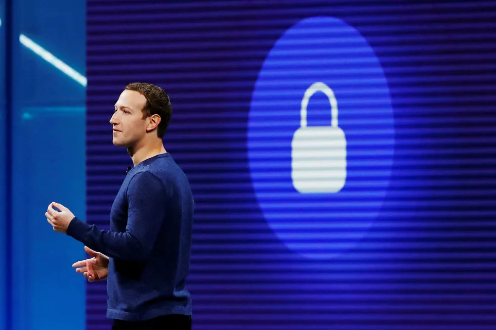 Facebook CEO Mark Zuckerberg speaks at Facebook Inc's annual F8 developers conference in San Jose, California, U.S. May 1, 2018. REUTERS/Stephen Lam --- Foto: STEPHEN LAM/Reuters/NTB scanpix