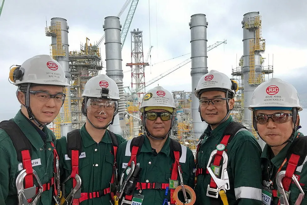 JGC workers: on the completed Petronas FLNG 2 project