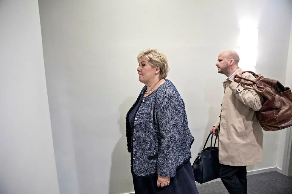 Høyre og statsminister Erna Solberg er i siget. Foto: Aleksander Nordahl