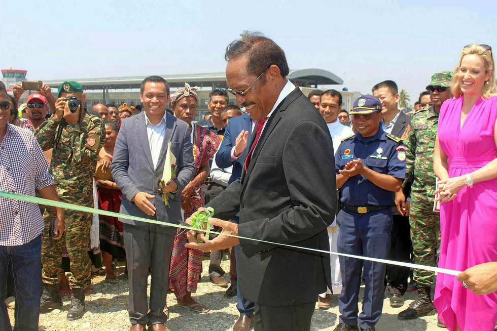 Big occasion: Timor-Leste's Minister of Defense Filomeno Paixao at a ceremony last October for the onshore seismic acquisition