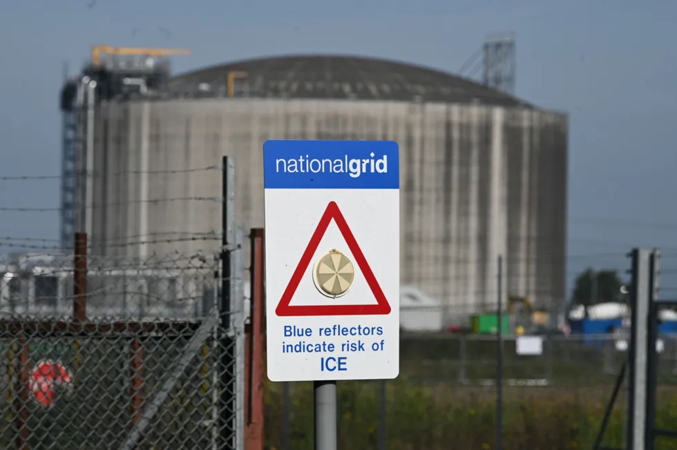 Rehearsals: LNG storage tanks are seen at the Isle of Grain import terminal near in southeast England