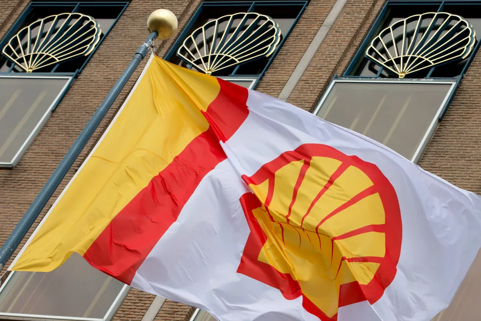 Simplification: a flag bearing the Shell company logo flies outside the head office in The Hague, Netherlands