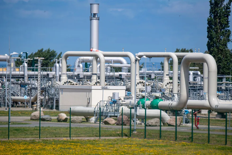 Et mottak for gass fra Nord Stream 1 i Lubmin i Tyskland.