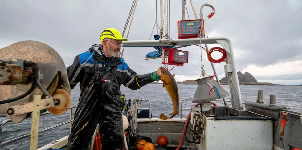 – Taretorsken er fin fisk. Denne blir jeg nok å henge som tørrfisk utenfor naustet, sier Rudolf Nilsen.