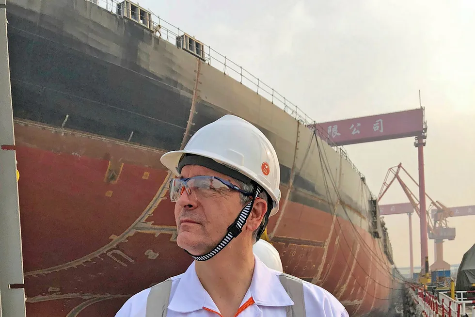 Defiant: SBM Offshore chief executive Bruno Chabas at Shanghai Waigaoqiao Shipbuilding (SWS) in China