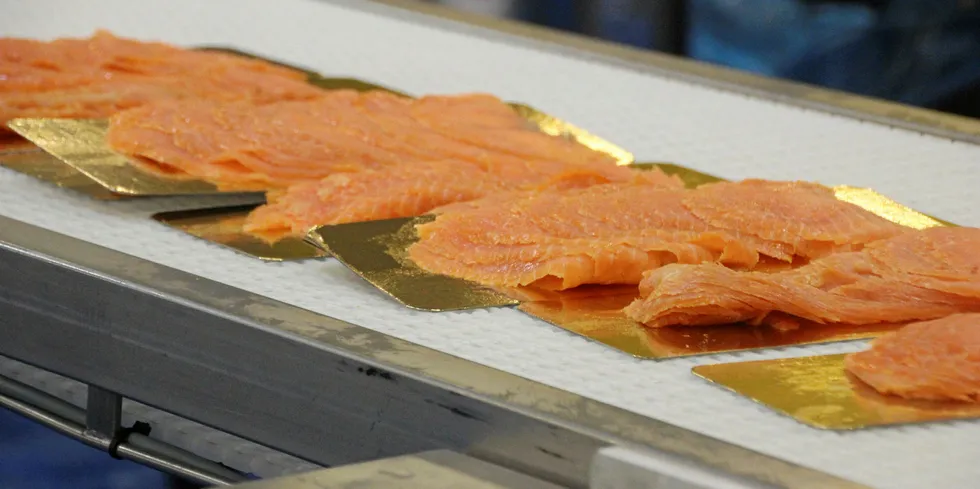 Illustrasjonsfoto: Røkt laks ved Dan Salmon i Hirtshals.