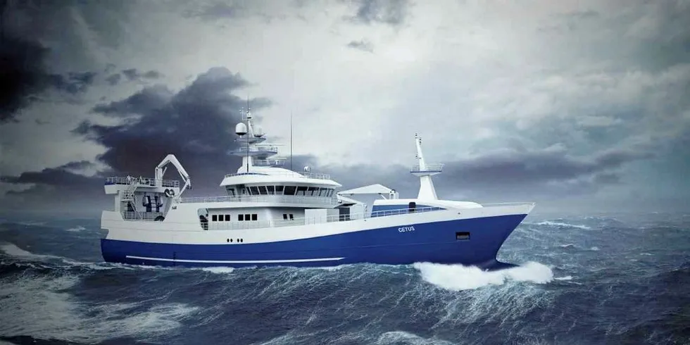 Brunvoll har signert kontrakt med Fitjar Mekaniske Verksted AS for levering av framdriftssystem til ein pelagisk trålar, designa av Salt Ship Design for rederiet Cetus AS frå Karmøy.Foto: Salt Ship Design AS